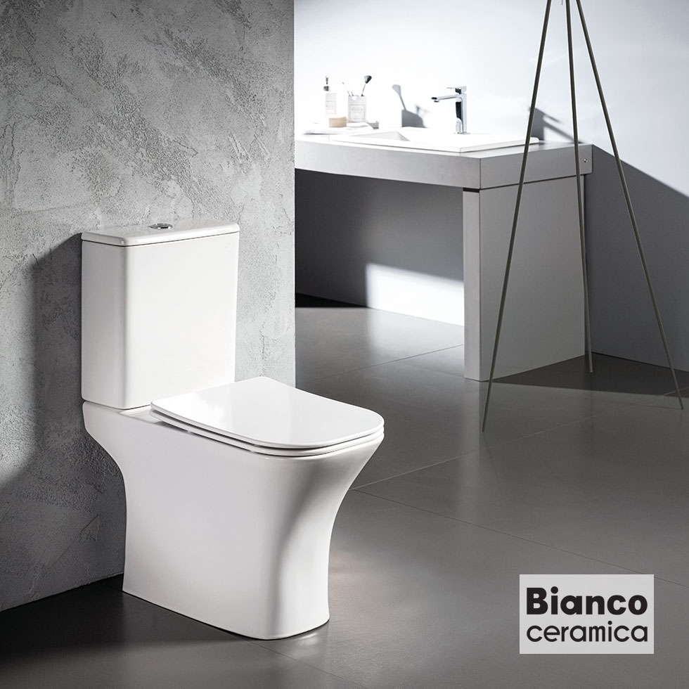 Bianco Ceramica Delia Floor Toilet Rimless with cistern and slim