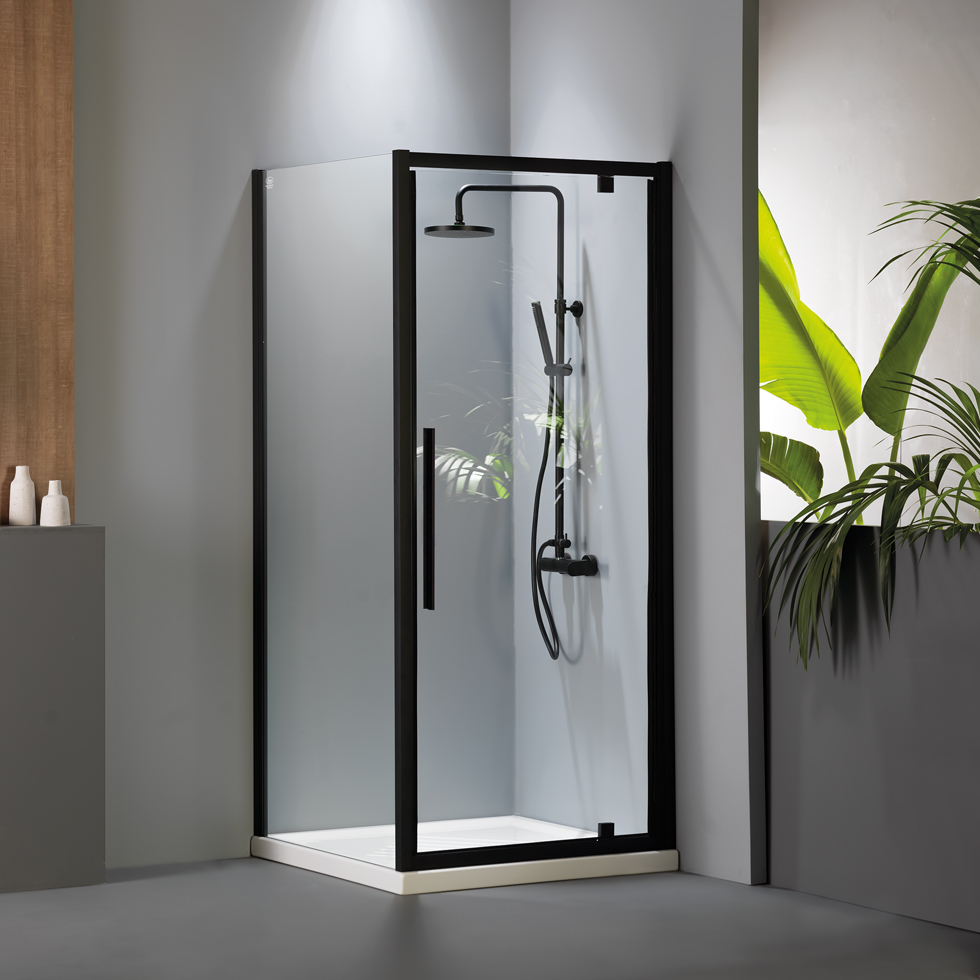 Shower door with 1 opening leaf (inverted), with magnetic closur