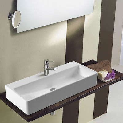 SEREL TETRA wall hang and seated sink 80x35 cm