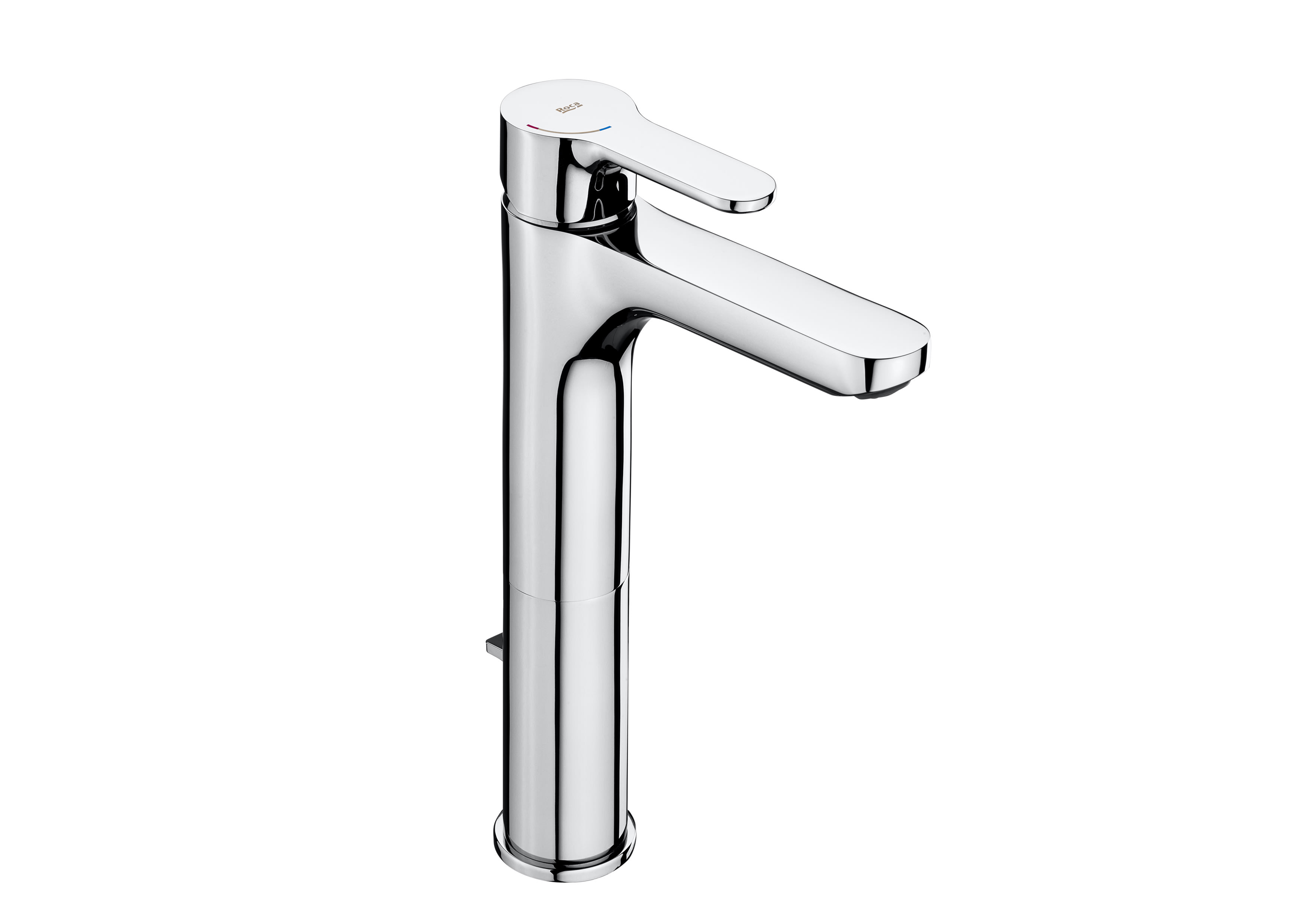 High neck basin mixer with pop-up waste, Cold Start, XL handle