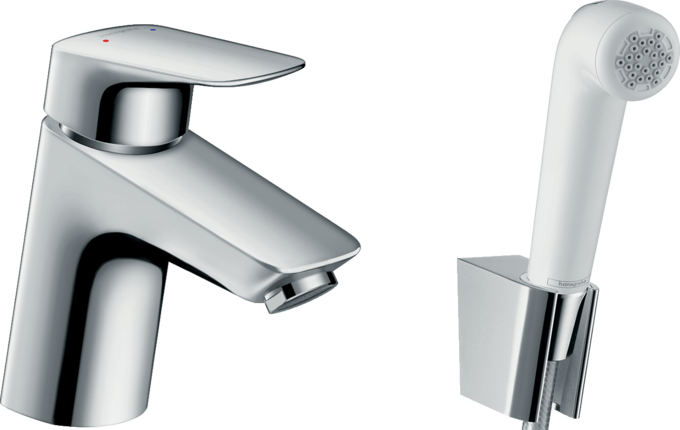Logis Single lever basin mixer with bidette hand shower and show