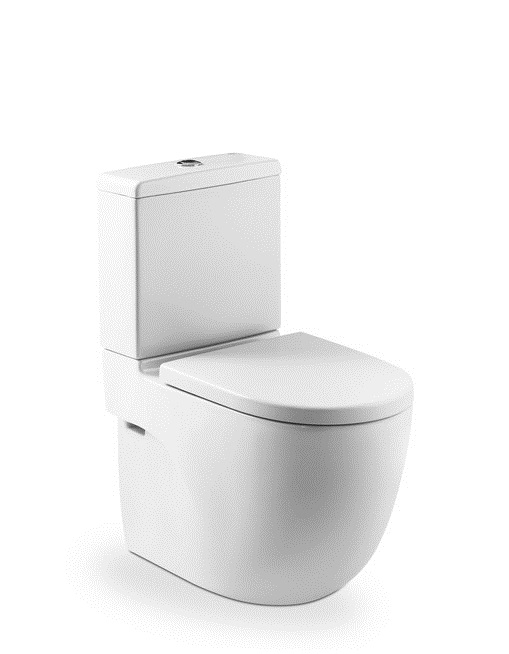 Compact Back To Wall Vitreous China Close-Coupled Rimless WC Wit
