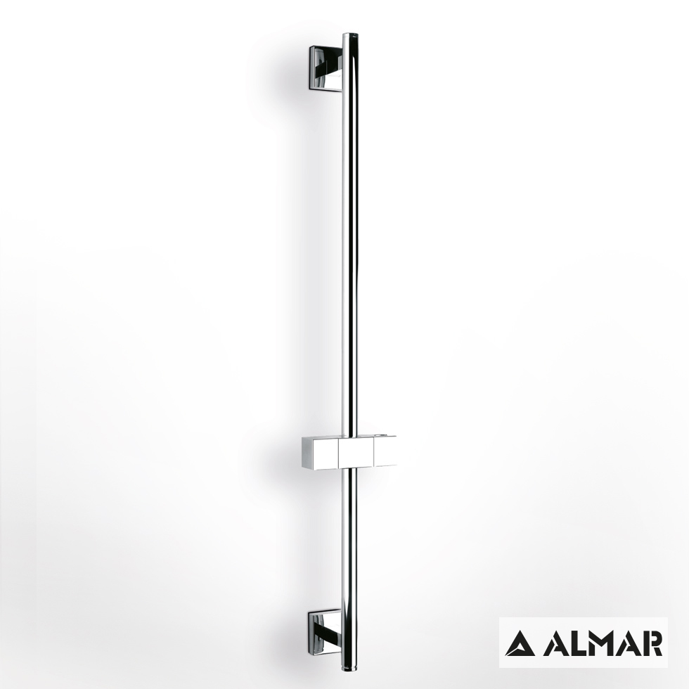FLUTE shower rod 70 cm, with variable height telephone stand, Al