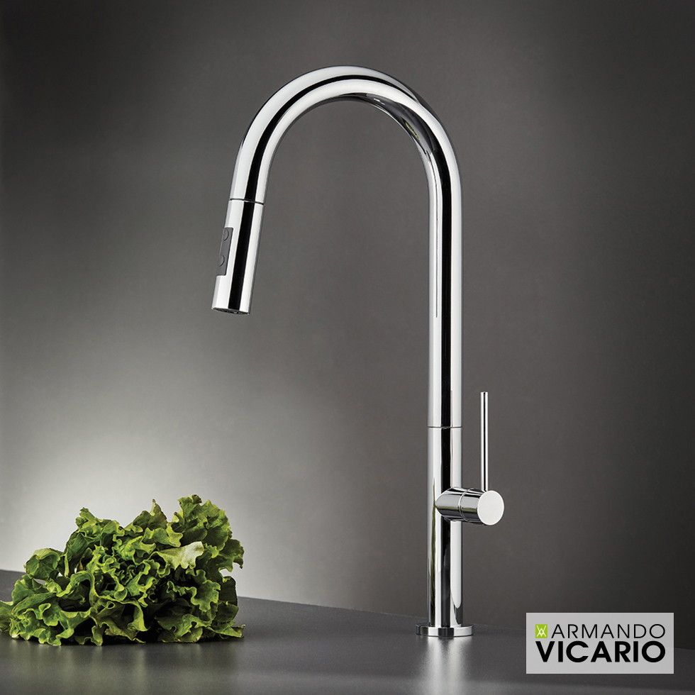TOZO thermo-mixing sink faucet with high swivel spout and 2-func
