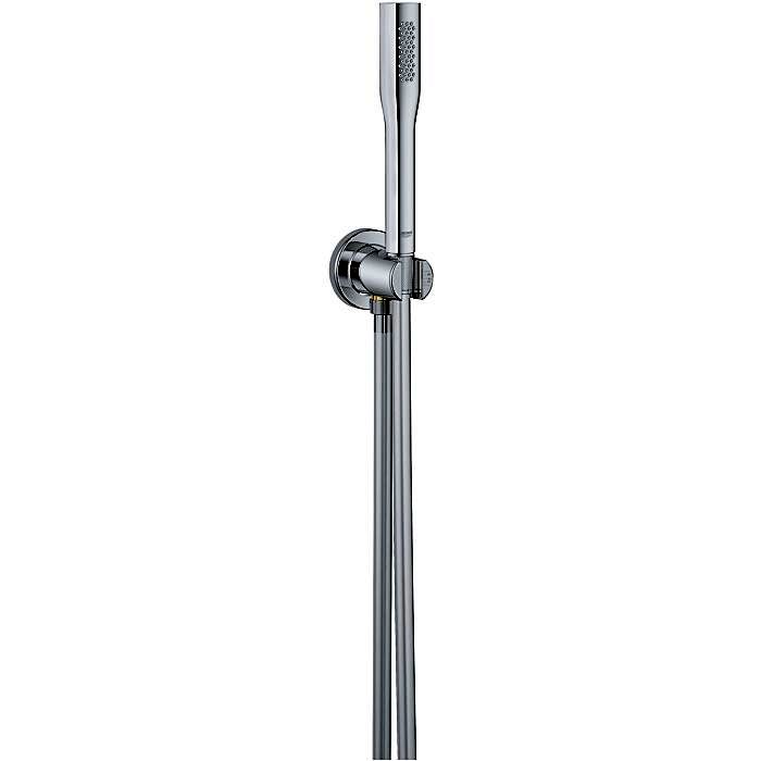 Shower faucet with spiral & bracket with 1 flow, color: Chrome s