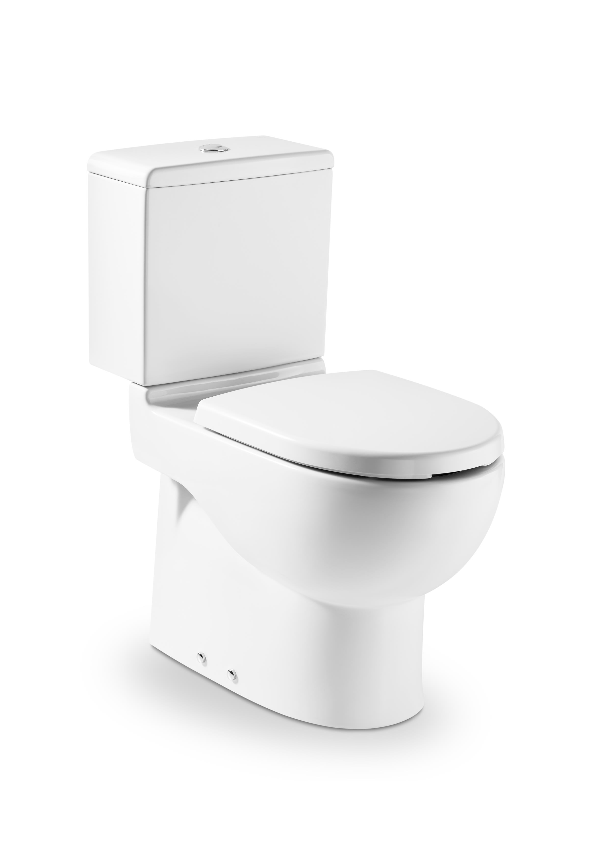Vitreous china close-coupled WC with dual outlet