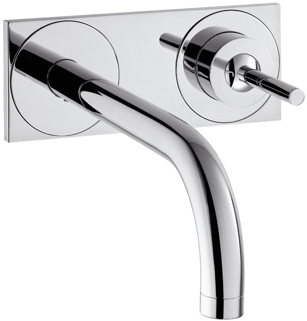 AXOR Uno wall-mounted, single-lever basin fitting with plate wit