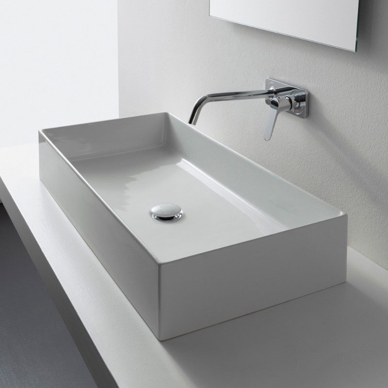 Countertop washbasin – Scarabeo Teorema 5102-300 – White – 80×40