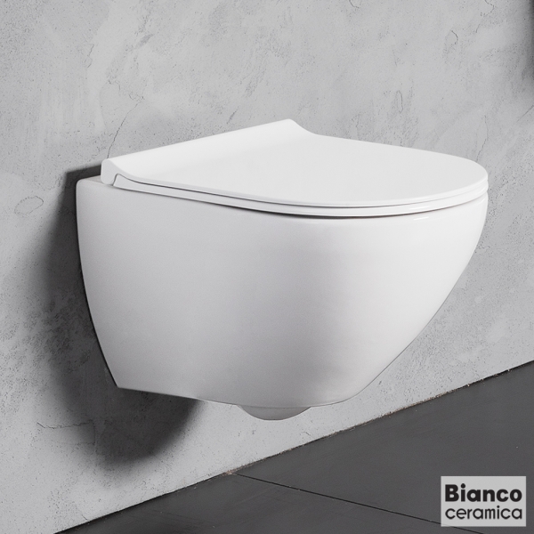 wall hanging basin with cover. REMO/56 RIMLESS BIANCO CERAMICA W