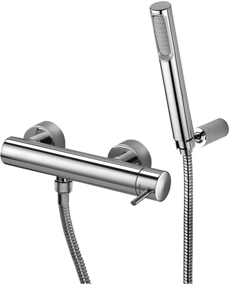 Bath/shower mixer with diverter complete with hand-shower and fl