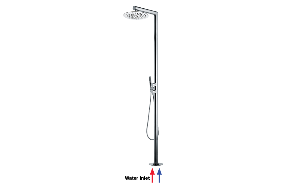 Bossini Nek-Floor shower column for outdoor use