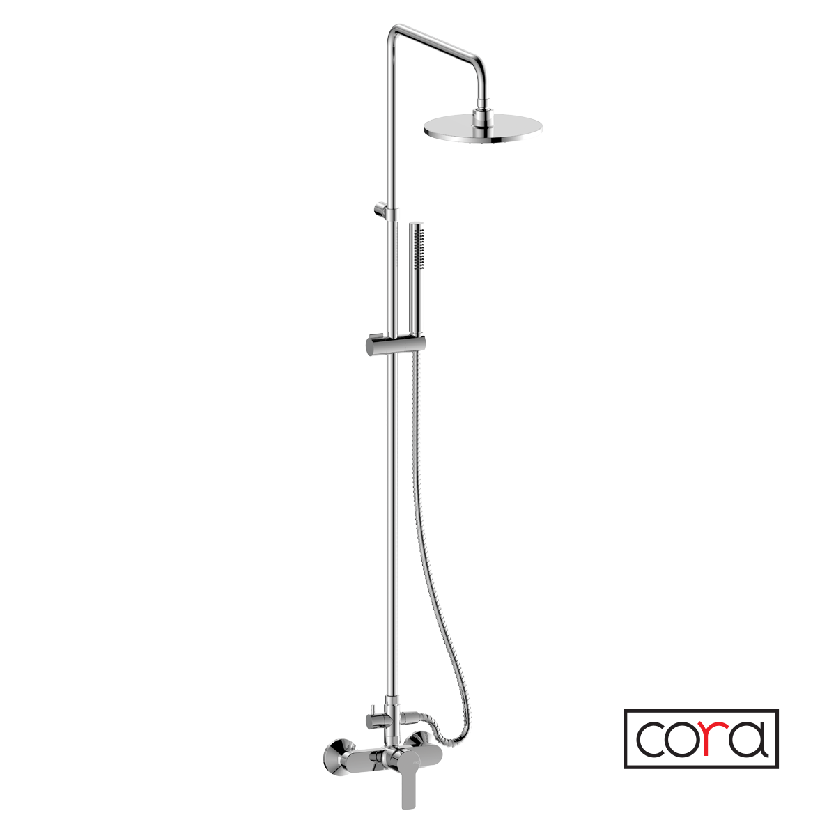 Thermomix shower mixer 2 outlets with column Φ19 mm fixed height