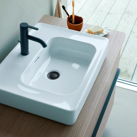 Soleil by Starck Washbasin 65x47 with overflow, with faucet deck