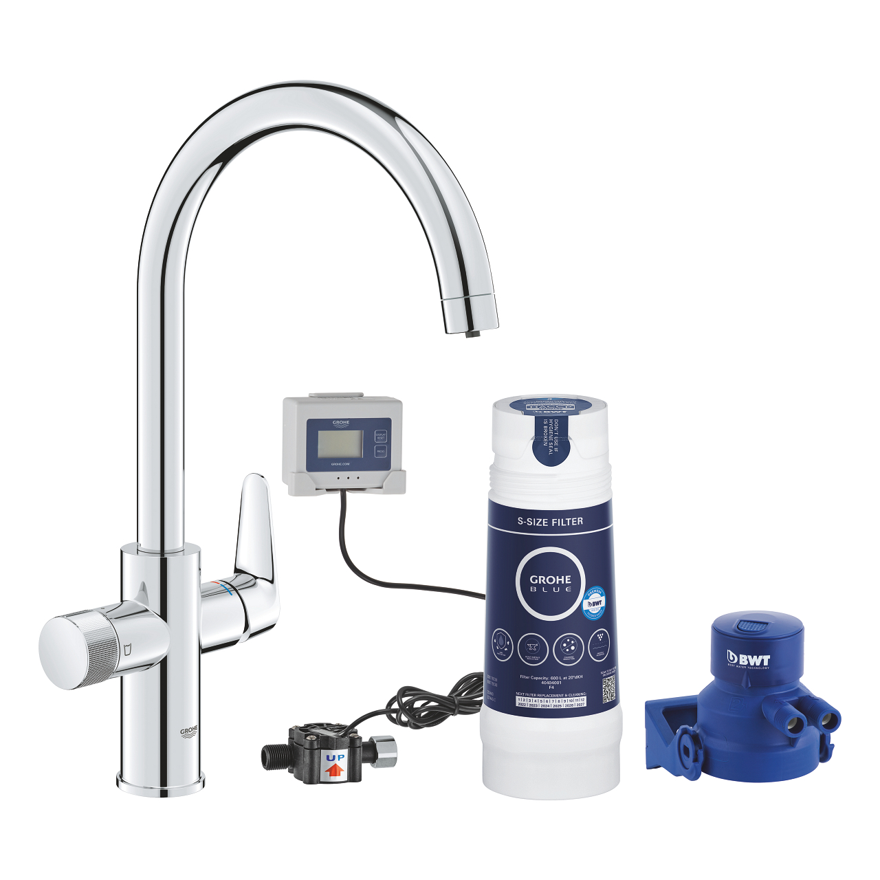 GROHE BLUE PURE BAUCURVE STARTER KIT WITH S-SIZE FILTERΜπαταρία 