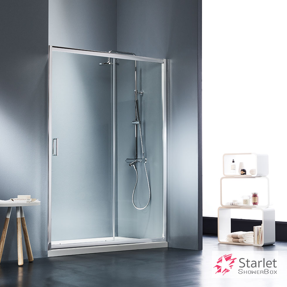 Shower door STARLET SLIDER 100 with 1+1 Wall to Wall 101-104cm.