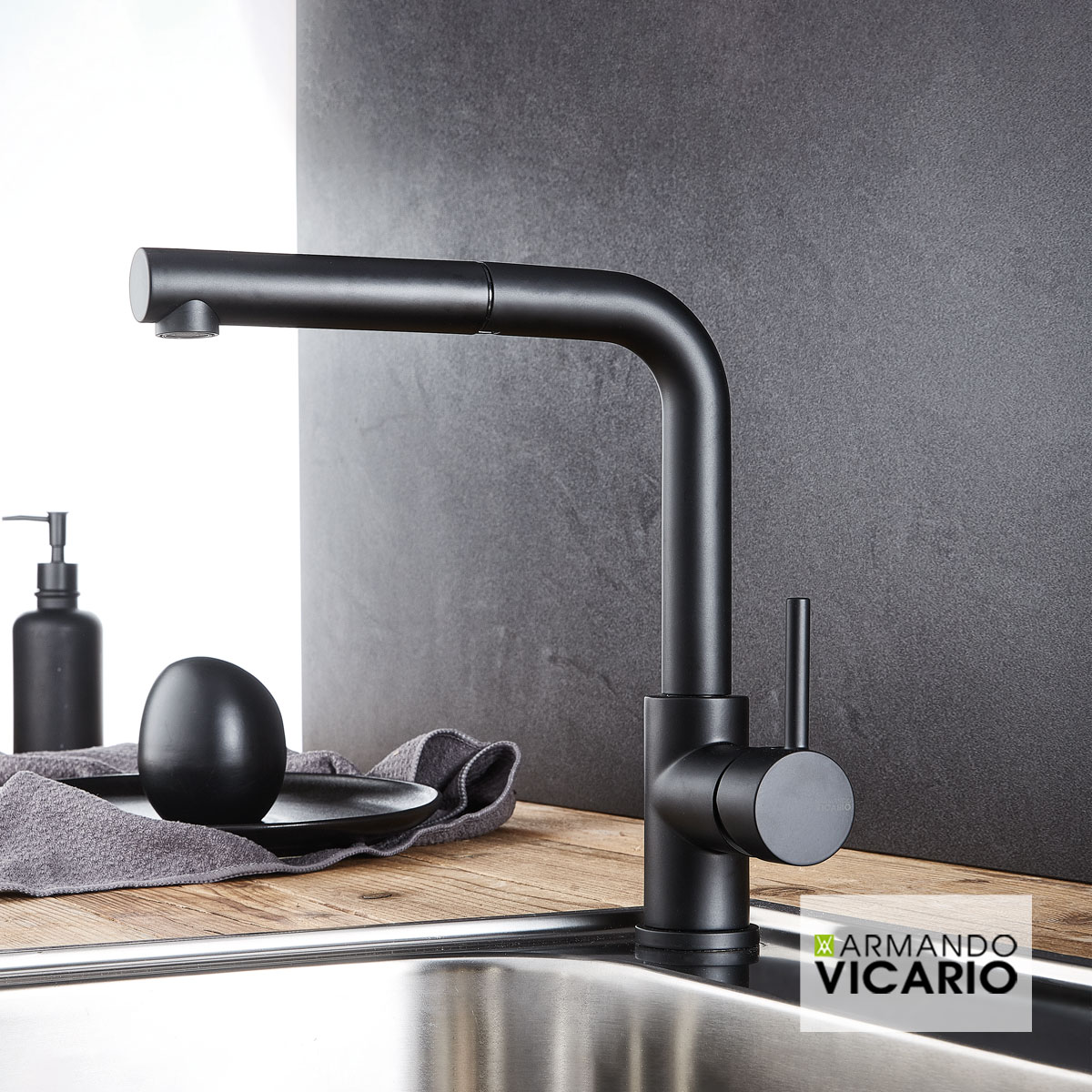 VICARIO Italy Thermomix sink faucet FLUO black matt