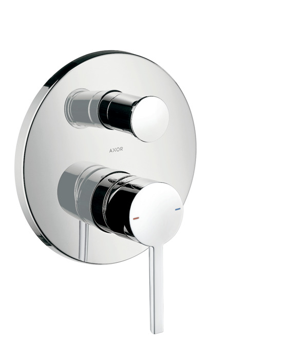 Single lever bath mixer for concealed installation with lever ha