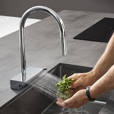 Hansgrohe Aquno Select M81 single lever kitchen mixer with pull-