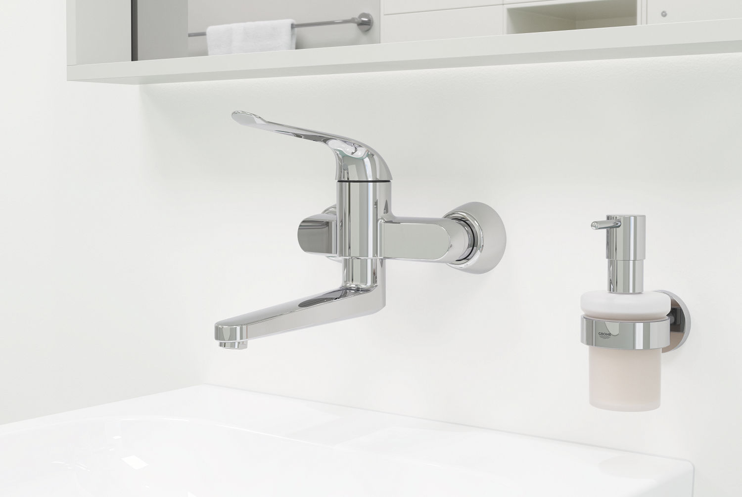 Grohe wall-mounted, single lever mixer 32773000 Euroeco Special,