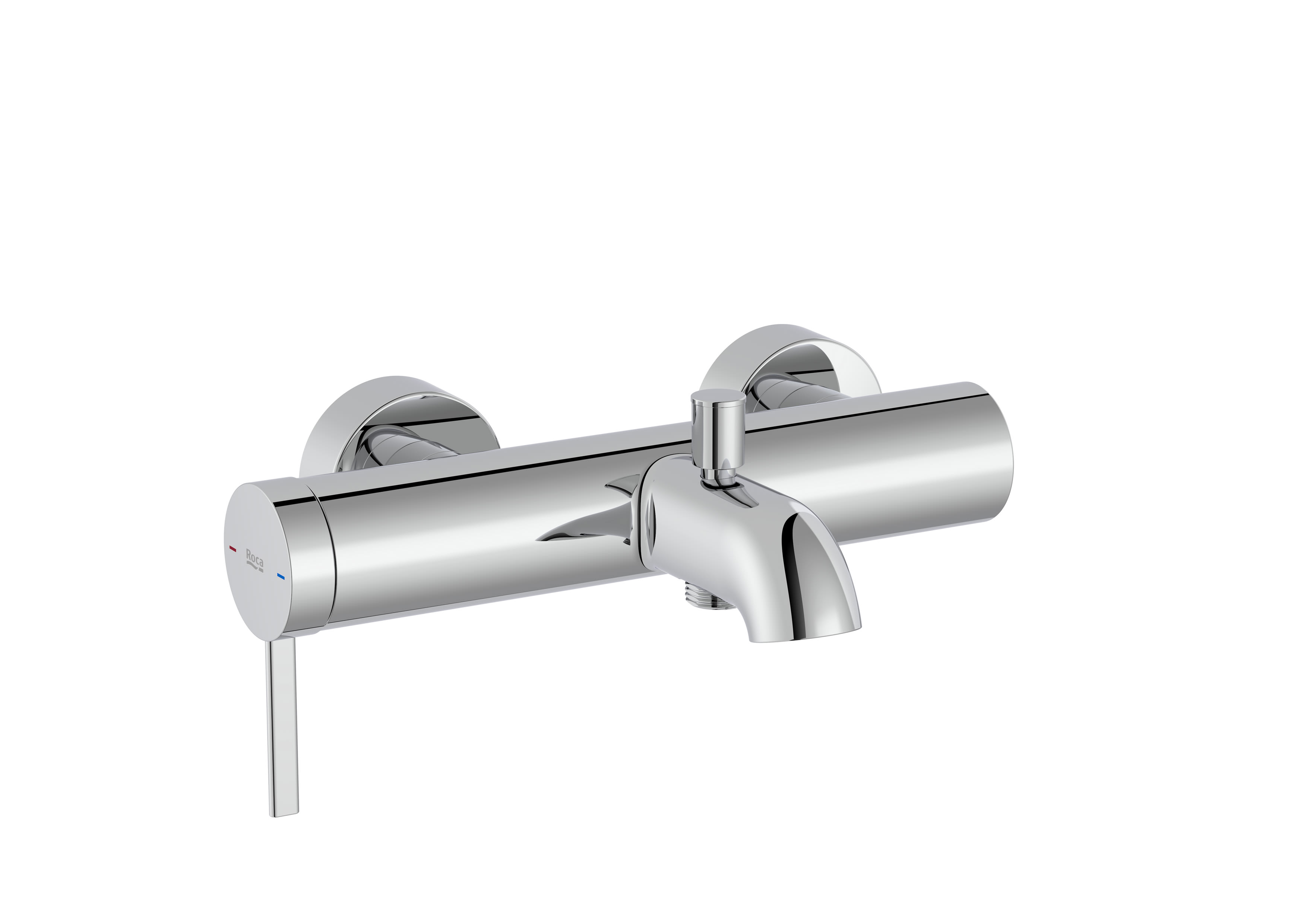 Wall-mounted bath-shower mixer with automatic diverter